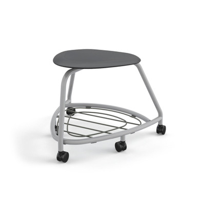 360 Backless Chair with Bookbag Rack and Soft Wheel Casters - Black SMS-05-V158-TS2CSW1.18PL.8A