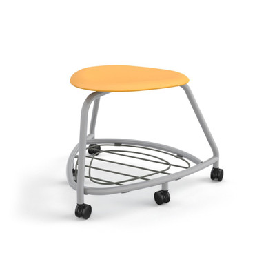 360 Backless Chair with Bookbag Rack and Soft Wheel Casters - Orange SMS-05-V158-TS2CSW1.18PL.8F