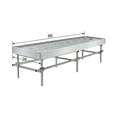 2' by 8' stationary greenhouse bench dimensions