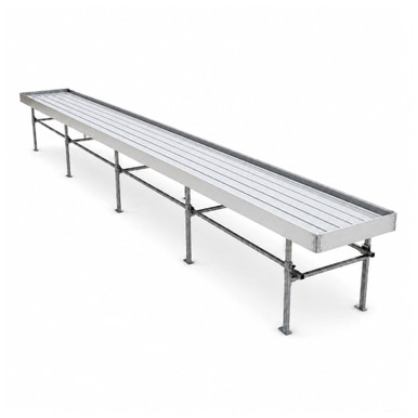 Stationary Ebb & Flow Greenhouse Bench for Indoor Farming - 40'L x 2'W