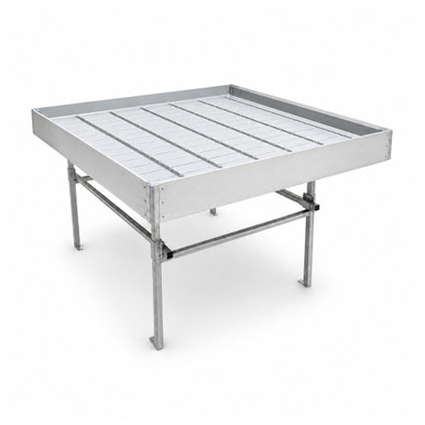 Stationary Ebb & Flow Greenhouse Bench for Indoor Farming - 4'L x 4'W