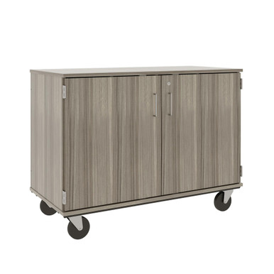 36 inch Mobile Cubbie Storage Cart with Locking Doors