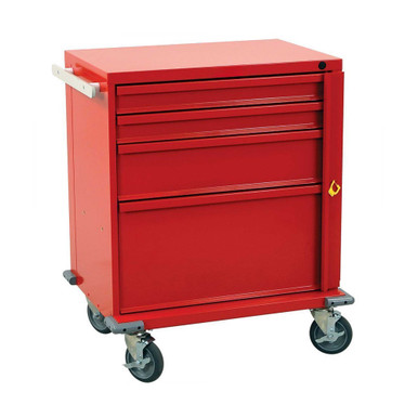4-Drawer Emergency Crash Cart with Breakaway Lock, 30" W x 34" H SMS-04-V68-V24-4B