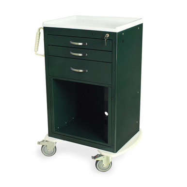 3-Drawer Anesthesia Cart With Open Equipment Holder And Key Lock SMS-04-V68-MDS2430K05-MD24-DRW18-EH