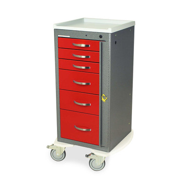5-Drawer Aluminum Emergency Cart, 25" W x 44" H, Breakaway SMS-04-V68-MPA1830B06-MD18-EMG