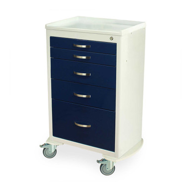 5-Drawer Anesthesia Cart With Key Lock, Quiet Casters, And 30'' Drawer Space SMS-04-V68-MDS2430K15