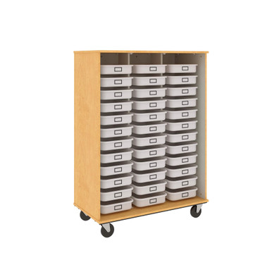 67 inch Mobile Open Tray Storage Cabinet with 36 Trays SMS-04-V127-80274-Z67