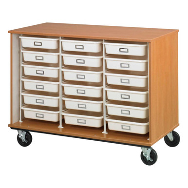 36 inch Mobile Open Tray Storage Cabinet with 18 Trays SMS-04-V127-80274-Z36