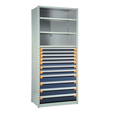 11-Drawer Steel Shelving with Drawers - 36"W x 18"D - R5SEC-874807 SMS-03-V81-R5SEC-874807