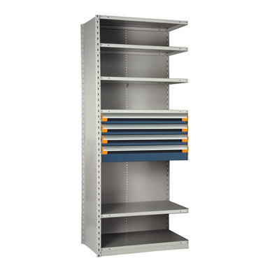 4-Drawer Steel Shelving with Drawers - 36"W x 18"D - R5SEC-751801A SMS-03-V81-R5SEC-751801A