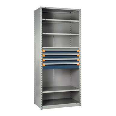 4-Drawer Steel Shelving with Drawers - 48"W x 18"D - R5SHC-751802 SMS-03-V81-R5SHC-751802