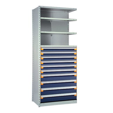 10-Drawer Steel Shelving with Drawers - 48"W x 24"D - R5SHE-874806A SMS-03-V81-R5SHE-874806A