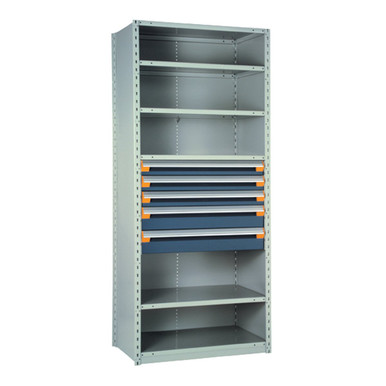 5-Drawer Steel Shelving with Drawers - 36"W x 24"D - R5SEE-752402 SMS-03-V81-R5SEE-752402
