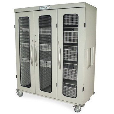 Triple Column Medical Cabinet with Glass Doors and Modular Storage SMS-01-V68-MSPM83-00GK