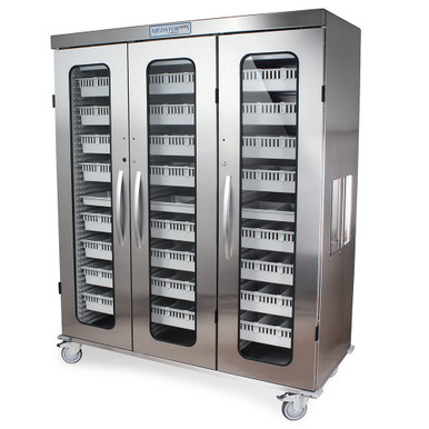 Triple Column Stainless Steel Medical Cabinet with Glass Doors SMS-01-V68-MSSM83-00GK