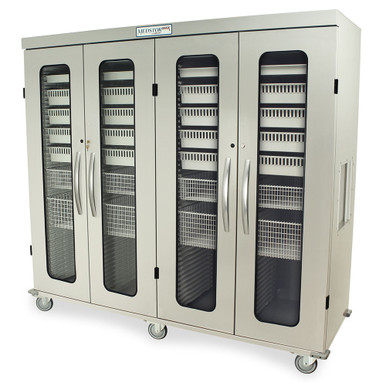 Quad Column Medical Cabinet with Glass Doors and Modular Storage SMS-01-V68-MSPM84-00GK