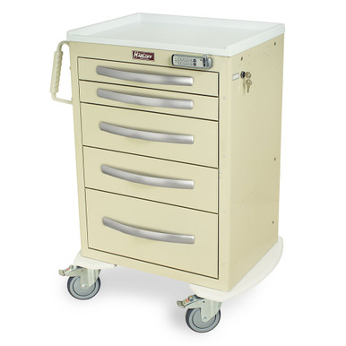 5-Drawer Aluminum Anesthesia Cart, Pushbutton Lock and Quiet Casters SMS-04-V68-MPA2427E05