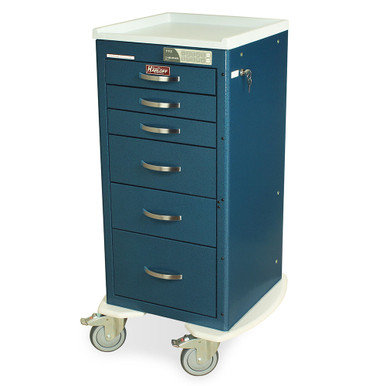 6-Drawer Narrow Anesthesia Cart With Electronic Lock and Quiet Casters, 23" W x 110" D x 37" H, Steel SMS-04-V68-MPA1830EKC06