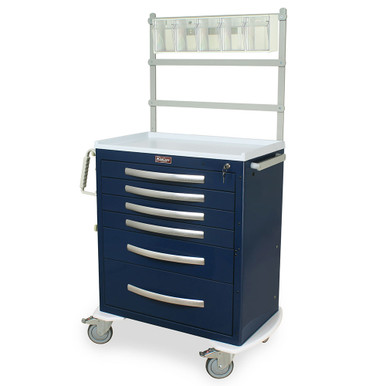 6-Drawer Aluminum Anesthesia Cart, 33" W x 110" D x 34" H, Electronic Lock SMS-04-V68-MPA3027K06-MD30-ANS