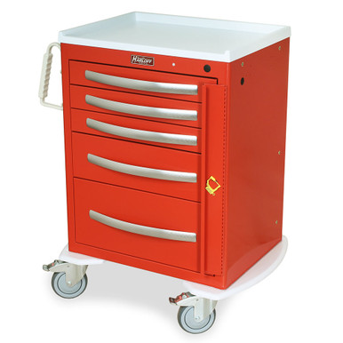 5-Drawer Lightweight Aluminum Emergency Crash Cart, 26" W x 110" D x 31" H SMS-04-V68-MPA2424B05