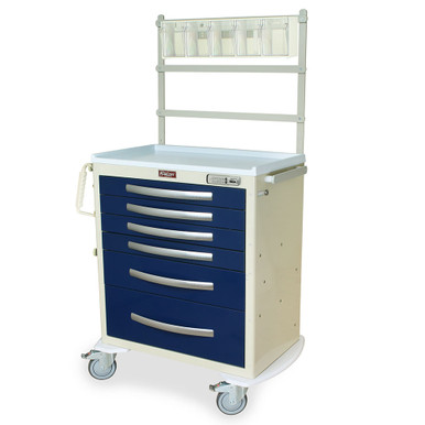 6-Drawer Aluminum Anesthesia Cart, 33" W x 110" D x 34" H, Key Lock SMS-04-V68-MPA3027E06-MD30-ANS