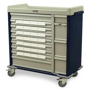 Dual Column Medication Bin Cart, 43.5" W x 24" D x 45.75" H, 28 Bins SMS-04-V68-SL28BIN5