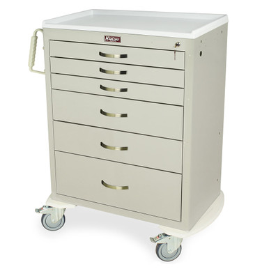 6-Drawer Standard Steel Anesthesia Cart With Key Lock And Quiet Casters, 31" W x 110" D x 36" H SMS-04-V68-MDS3030K06