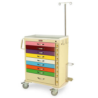 Pediatric Crash Cart with Breakaway Locks and Emergency Accessories Package SMS-04-V68-MDS3030B09PED-EMG