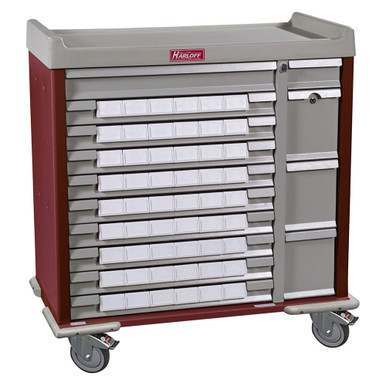 Dual Column Medication Bin Cart, 43.75" W x 24" D x 45.75" H, 54 Bins SMS-04-V68-SL54BIN3