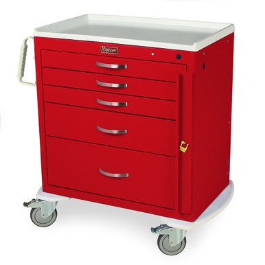 5-Drawer Standard Emergency Cart with Breakaway Lock, 33" W x 110" D x 31" H SMS-04-V68-MDS3024B05