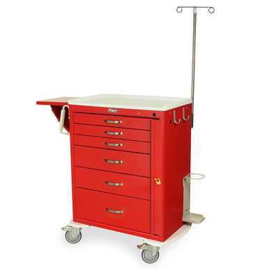 6-Drawer Tall Emergency Crash Cart with Breakaway Lock, 33" W x 110" D x 37" H SMS-04-V68-MDS3030B06-MD30-EMG1
