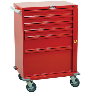 6-Drawer Emergency Crash Cart with Breakaway Lock, 25" W x 110" D x 34" H, Key Lock SMS-04-V68-V30-6B
