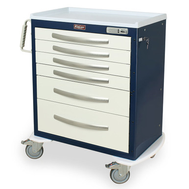 6-Drawer Lightweight Anesthesia Cart, 33" W x 110" D x 34" H, Steel, Electronic Lock SMS-04-V68-MPA3027E06