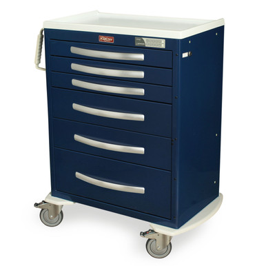 6-Drawer Aluminum Anesthesia Cart With Relocking Electronic Lock SMS-04-V68-MPA3030EKC06
