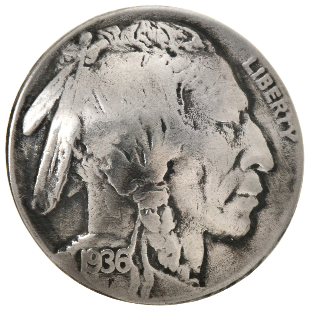 4 Vintage Buffalo Nickels Southwestern Silver Button Covers Men