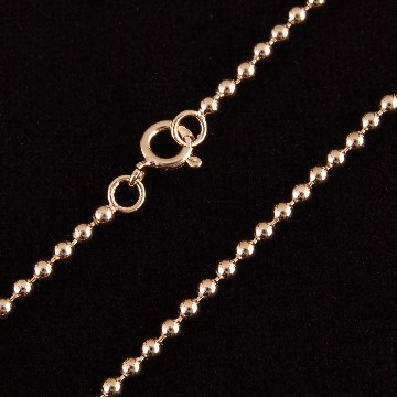 Diamond Cut Beaded Rose Gold Vermeil Chain Necklace