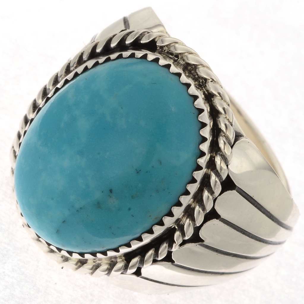 Turquoise Stone Silver Signet Ring for Men - Nuri | NineTwoFive