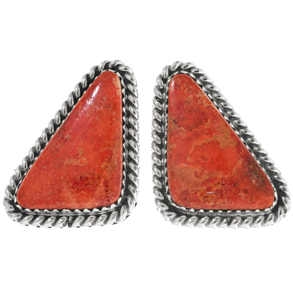 apple coral earrings