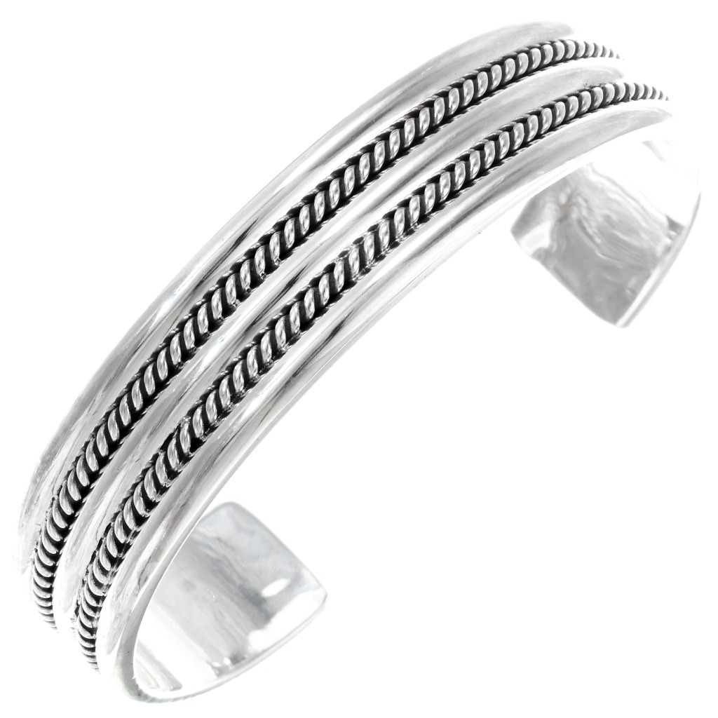 Sterling Silver Monogram Bracelet - 3 Sizes 7.5 inch / Small