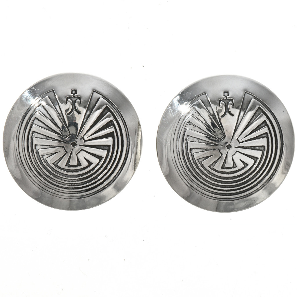 Traditional Design Man in the Maze Sterling Silver Earrings 29280