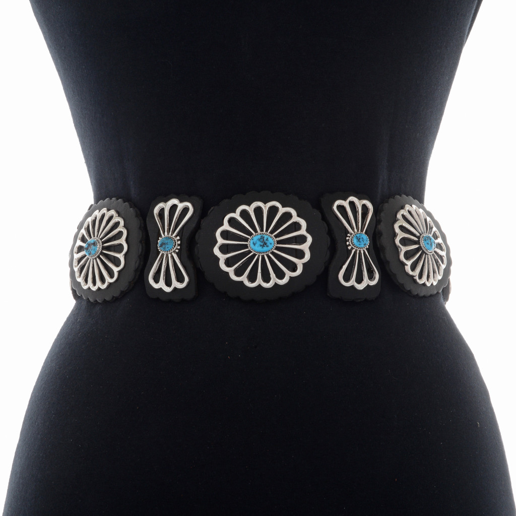 Turquoise Sterling Concho Belt 25813
