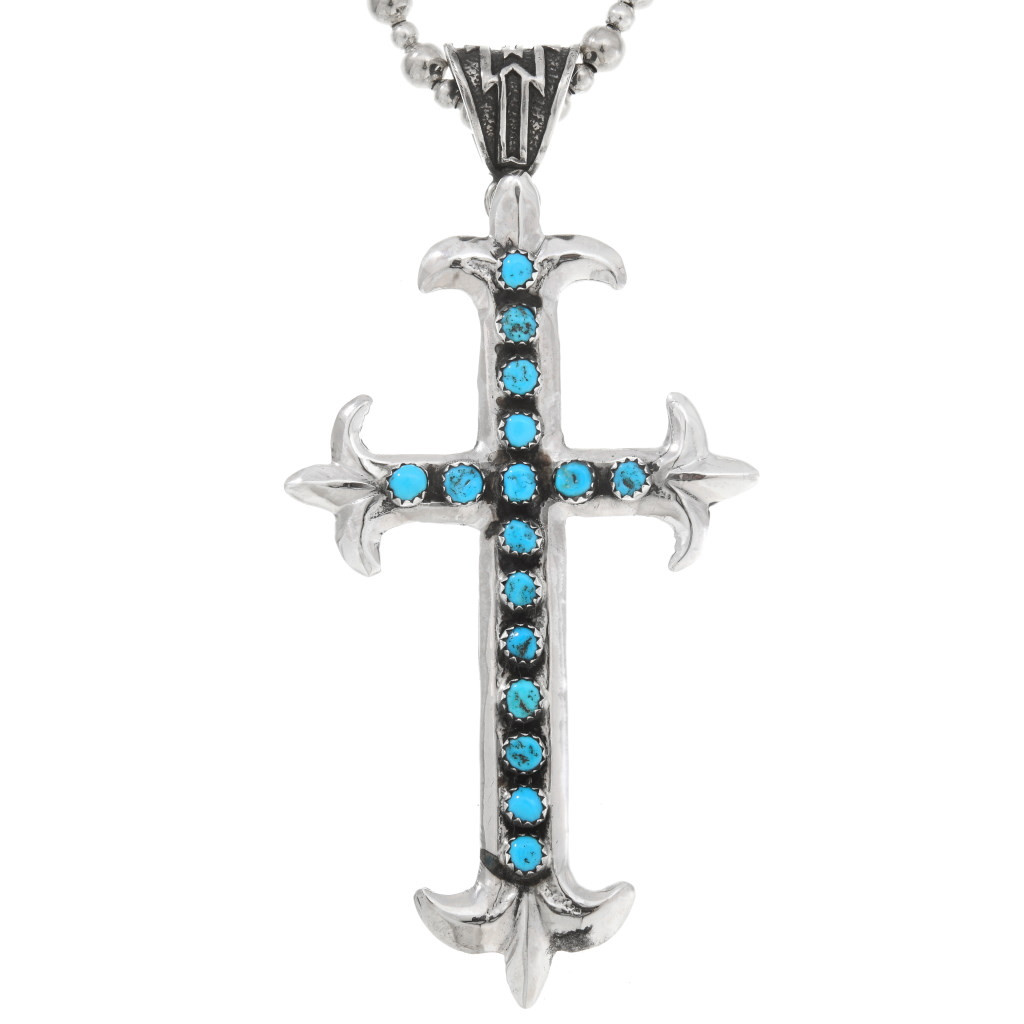 Sleeping Beauty Turquoise Navajo Cross 