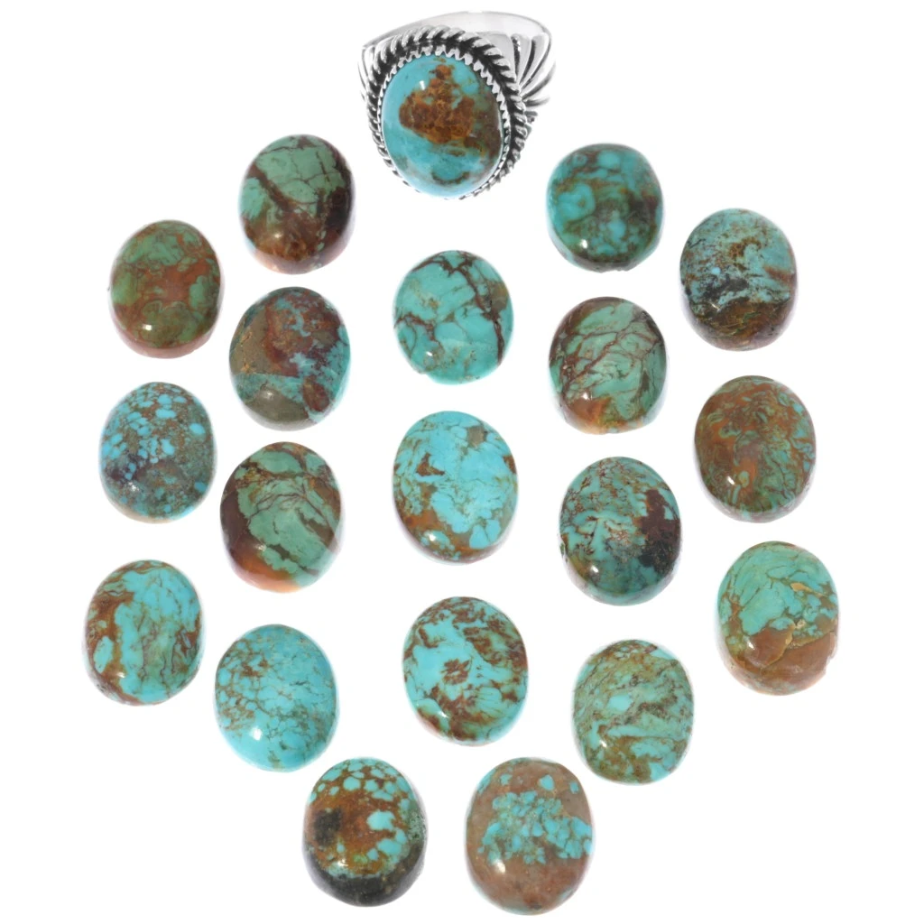 Exciting Sterling Spiderweb Turquoise Silver Navajo Mens Ring 30939