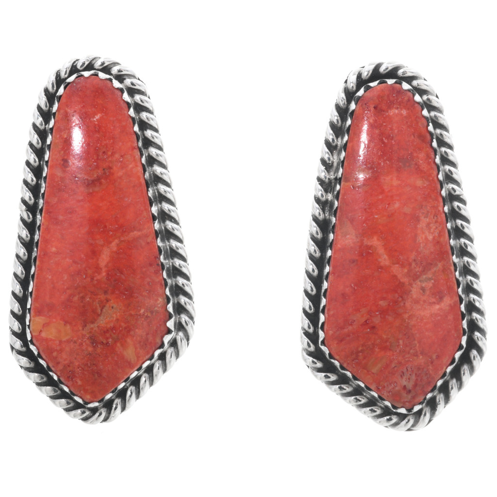 apple coral earrings