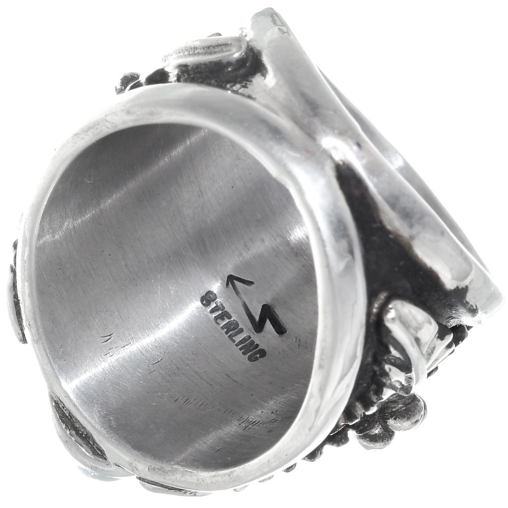 Turquoise Coral Silver Big Boy Ring 35078