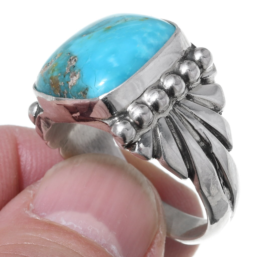 Navajo Turquoise Silver Big Boy Ring 35700