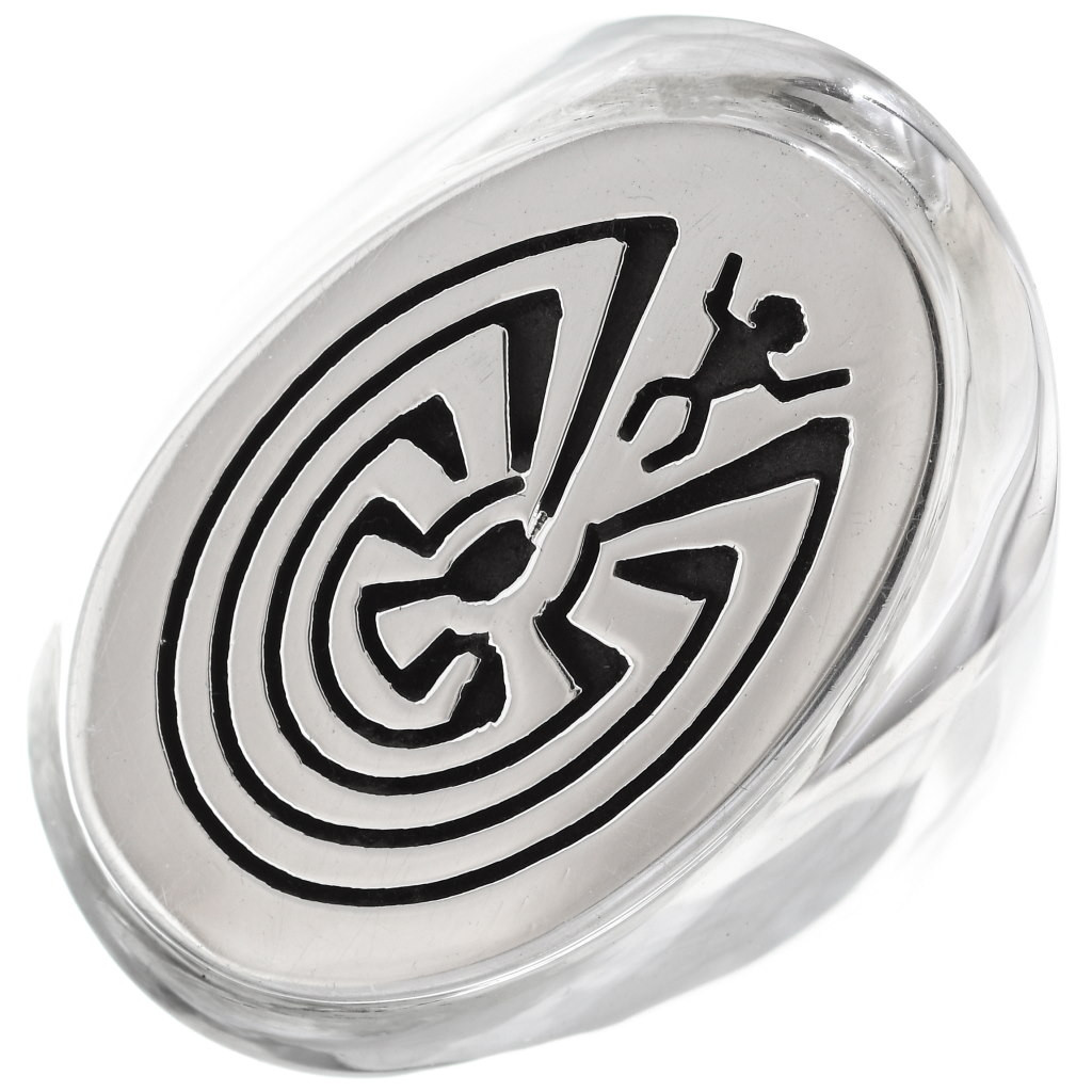 Calvin Peterson 14K Gold Over Silver Man In The Maze Overlay Men's