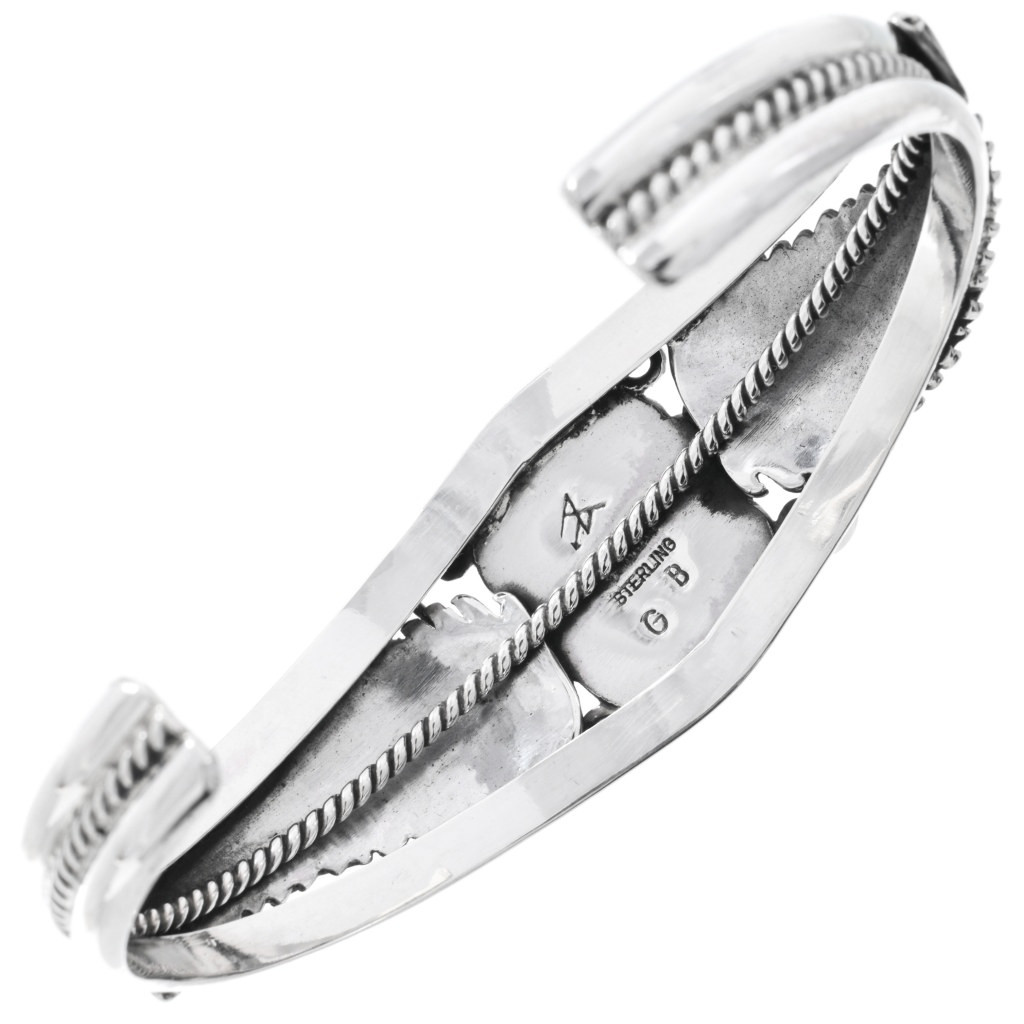 Pretty Navajo Kingman Turquoise Silver Ladies Bracelet Sterling Cuff 22612