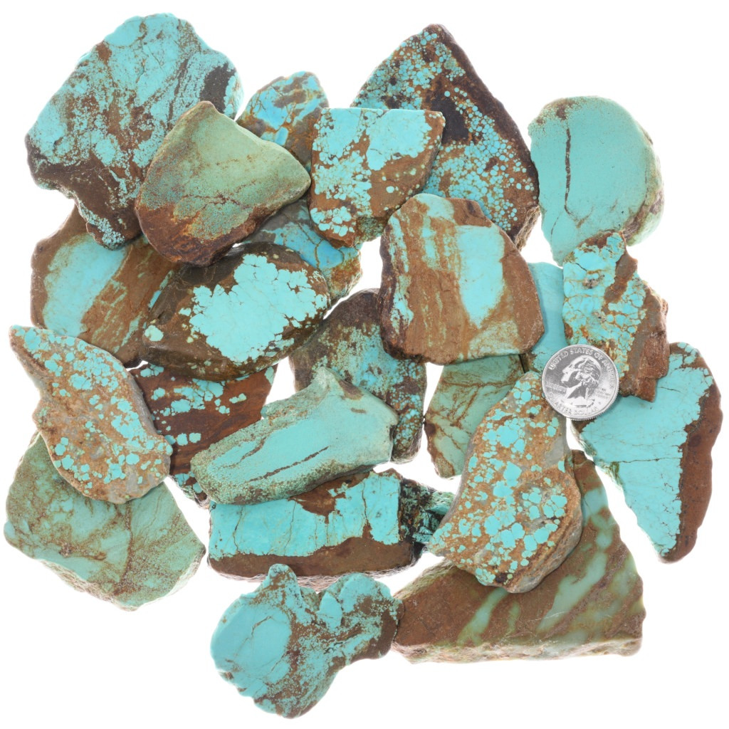 High Grade Number 8 Turquoise Slices One Pound Lot 37258