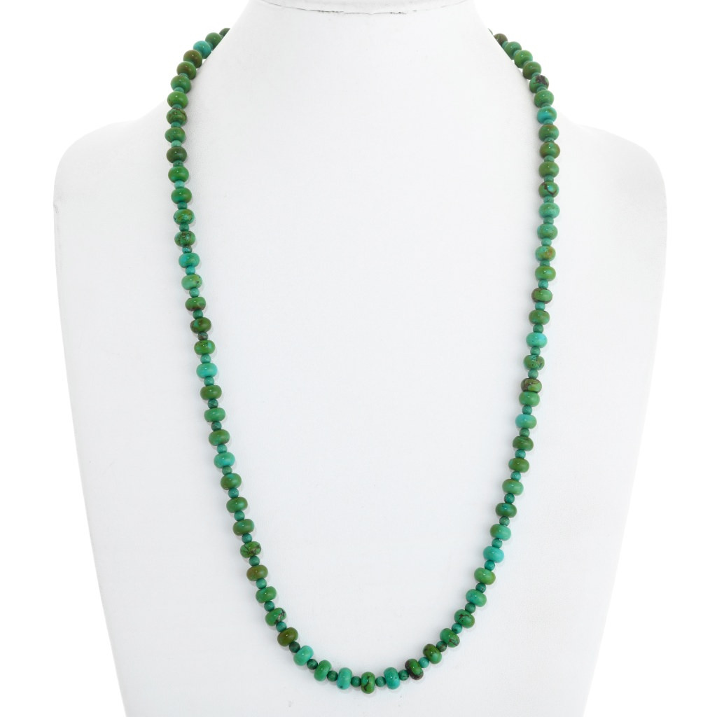 Ladies Lush Green Navajo Emerald Valley Turquoise Beaded Necklace